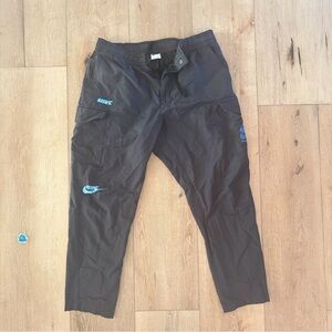 Nike Men’s Black Cargo Pants with Teal Logo Accents